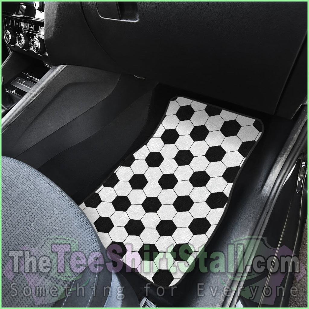 Soccer Pattern Front And Back Car Mats (Set Of 4)