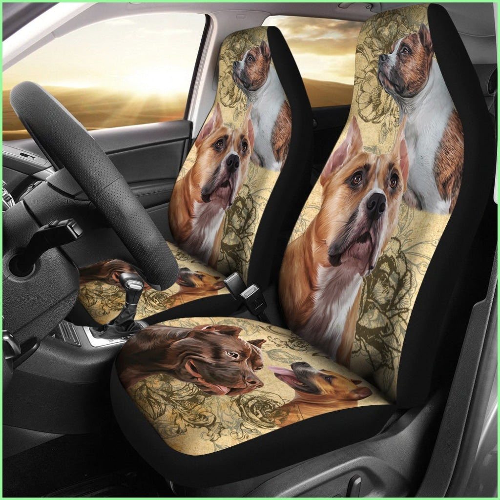 Staffordshire Bull Terrier Car Seat Covers (Set Of 2)