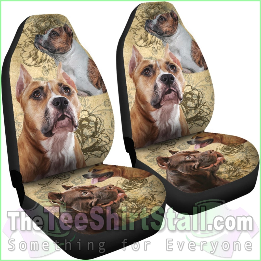 Staffordshire Bull Terrier Car Seat Covers (Set Of 2)