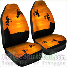 Load image into Gallery viewer, Sunset Dirt Bike Riders Car Seat Covers
