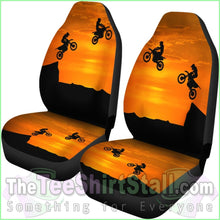 Load image into Gallery viewer, Sunset Dirt Bike Riders Car Seat Covers
