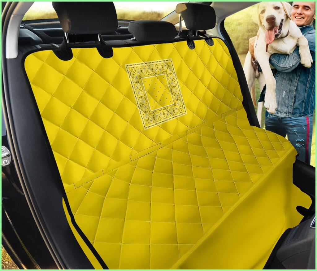 Sunshine Yellow Bandana Car Pet Seat Covers