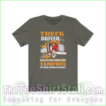 Load image into Gallery viewer, Tampons Trucker Tee Army / Xs T-Shirt
