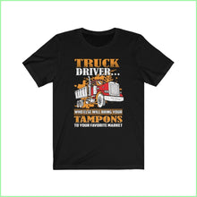 Load image into Gallery viewer, Tampons Trucker Tee Black / L T-Shirt
