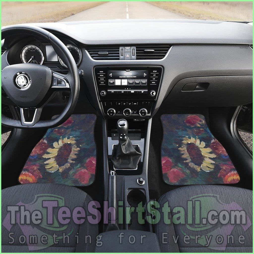 The Sunflower Bouquet Car Floor Mats From Fine Art Painting