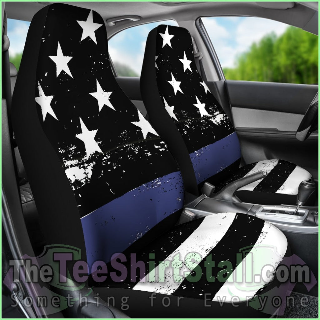 Thin Blue Car Seat Covers