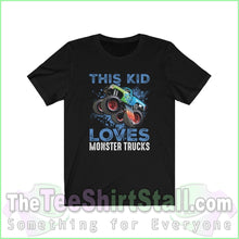 Load image into Gallery viewer, This Kid Loves Monster Trucks Tee Black / Xs T-Shirt
