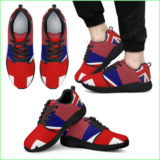 U.k. Flag Red Mens Athletic Sneakers