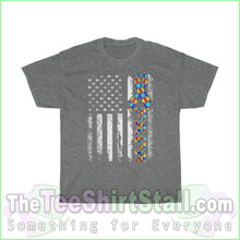 Load image into Gallery viewer, Us Flag Papa - Autism Tee S / Graphite Heather T-Shirt
