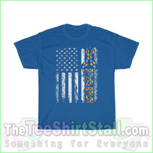 Load image into Gallery viewer, Us Flag Papa - Autism Tee S / Royal T-Shirt
