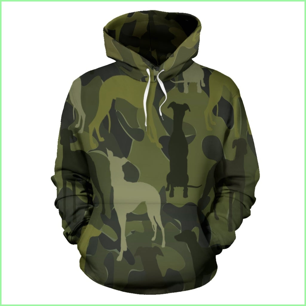 Whippet Dark Green Mens Hoodiewhippet / S