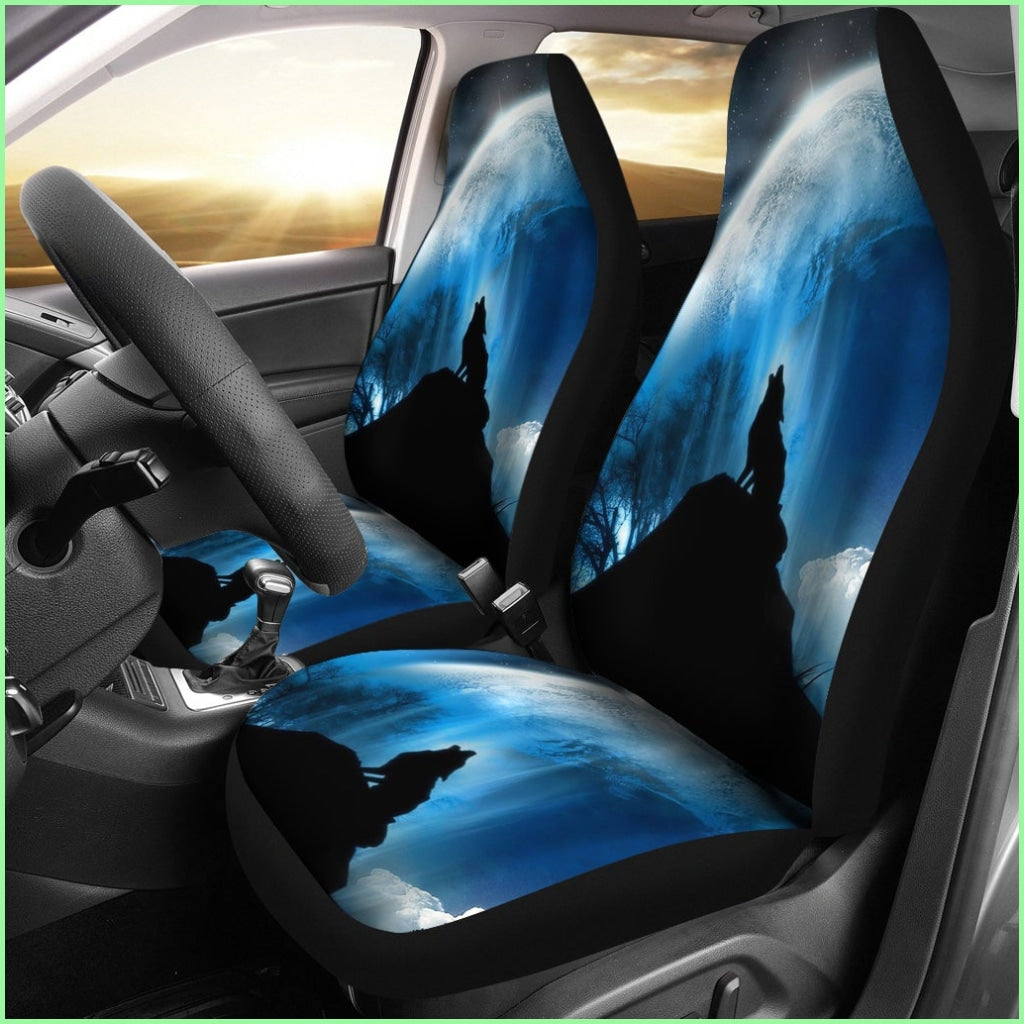 Wolf Howling Car Seat Covers