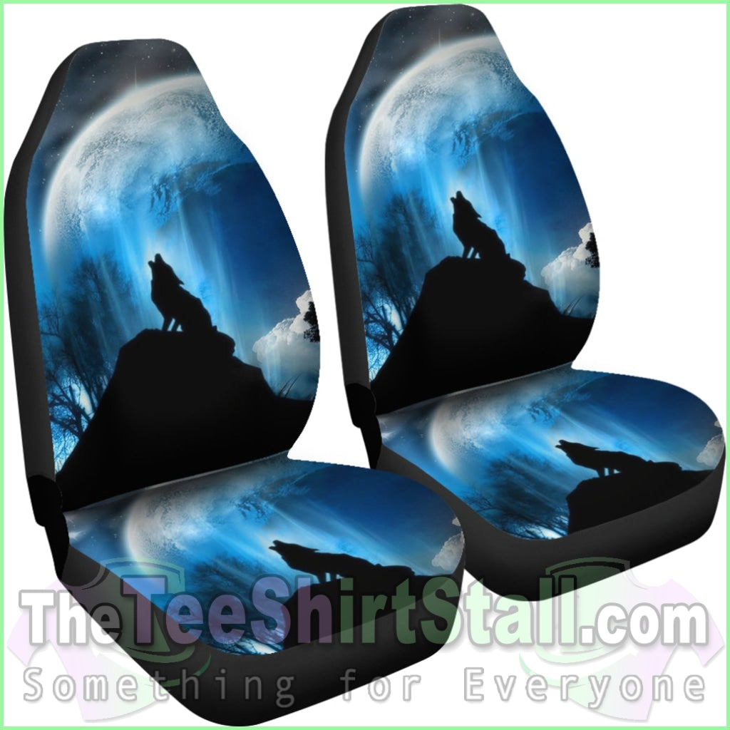 Wolf Howling Car Seat Covers