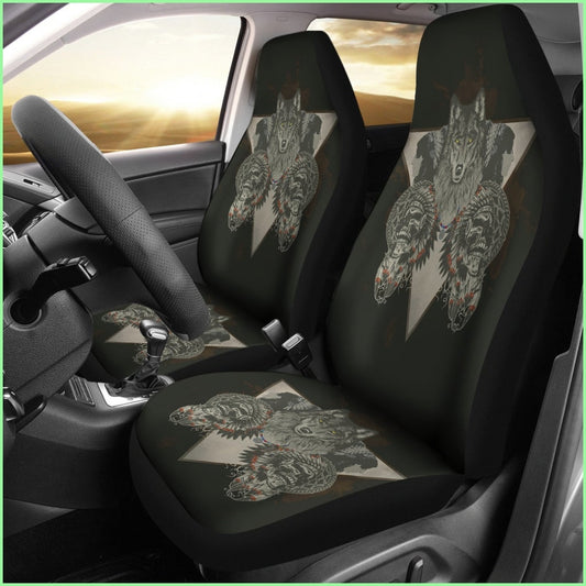 Wolf & Skulls Custom Car Seat Covers