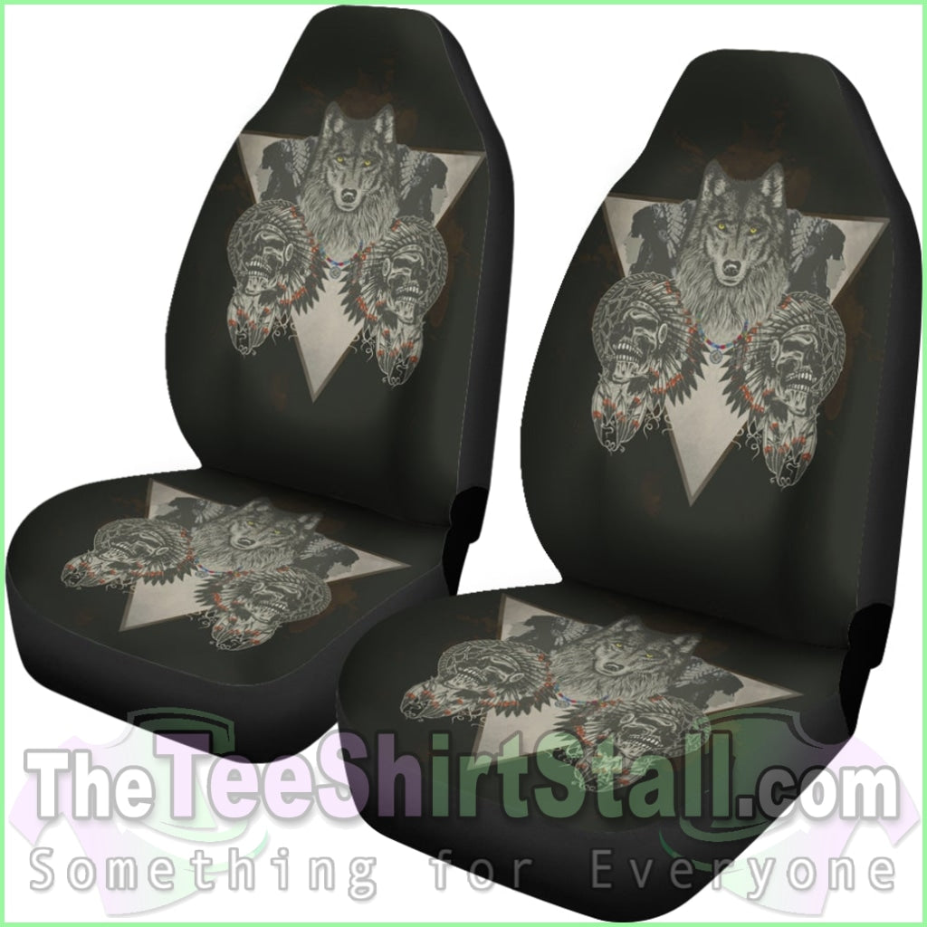 Wolf & Skulls Custom Car Seat Covers