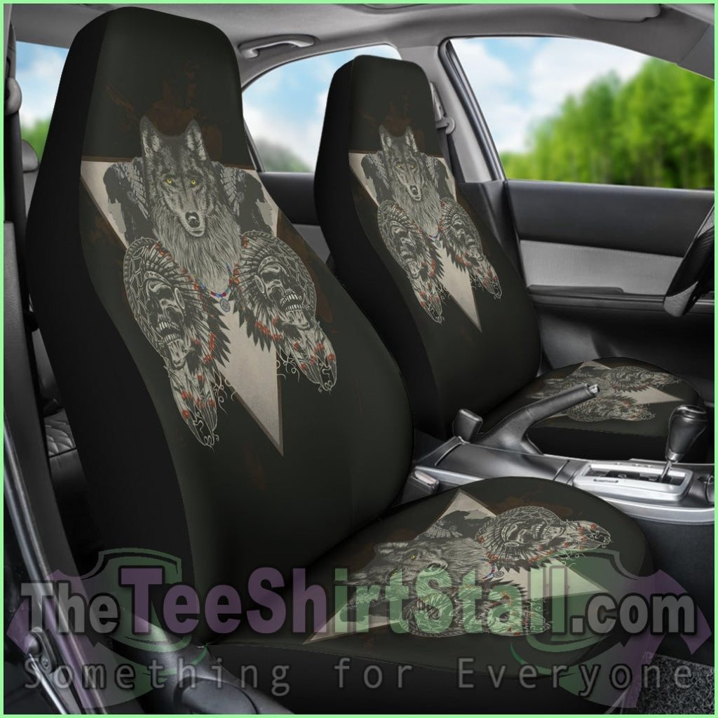 Wolf & Skulls Custom Car Seat Covers