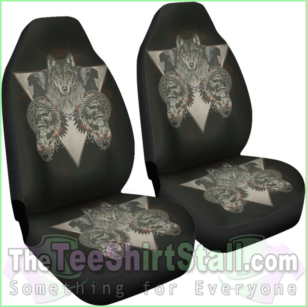 Wolf & Skulls Custom Car Seat Covers