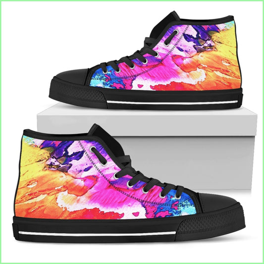 Womens High Tops Splash Of Color (Black Soles)