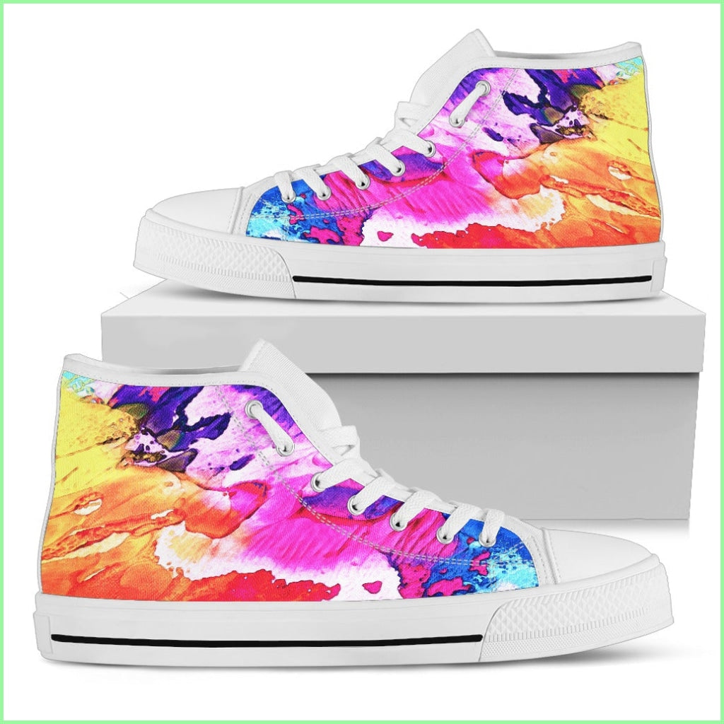 Womens High Tops Splash Of Color (White Soles)