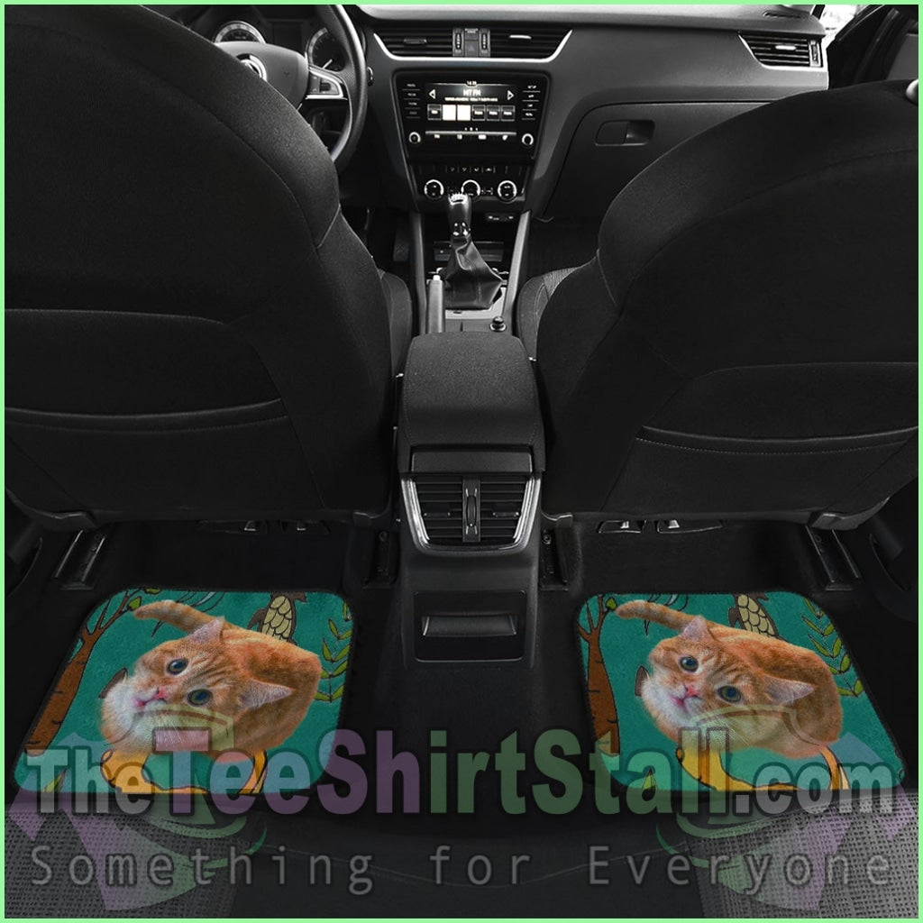 Yellow Cat Car Floor Mat