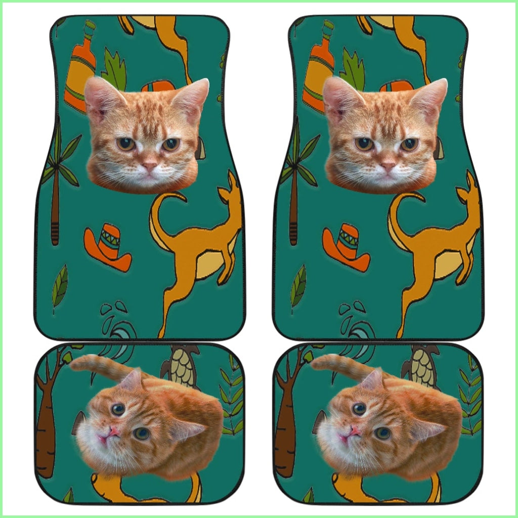 Yellow Cat Car Floor Mat