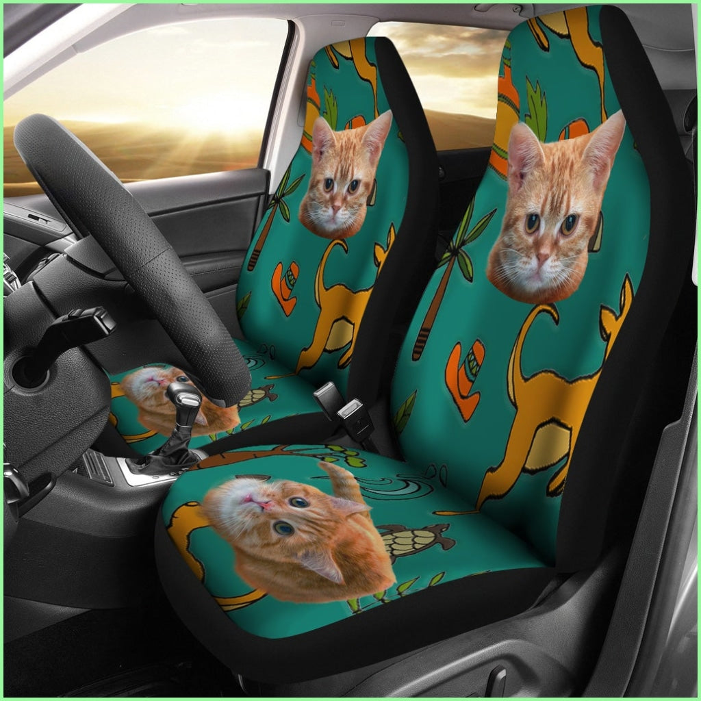 Yellow Cat Car Seat Cover