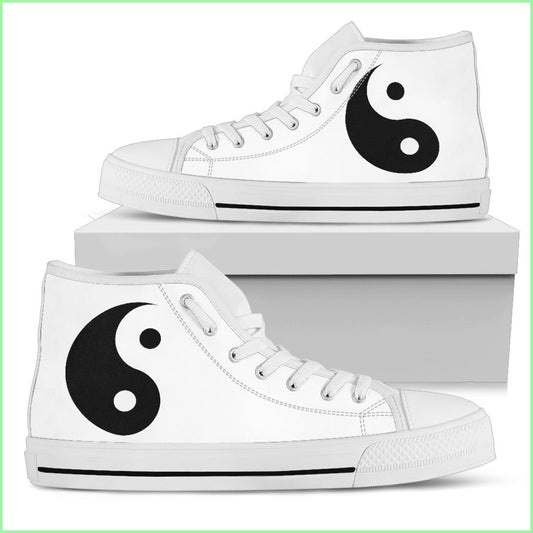 Yin Yang Womens High Top Black